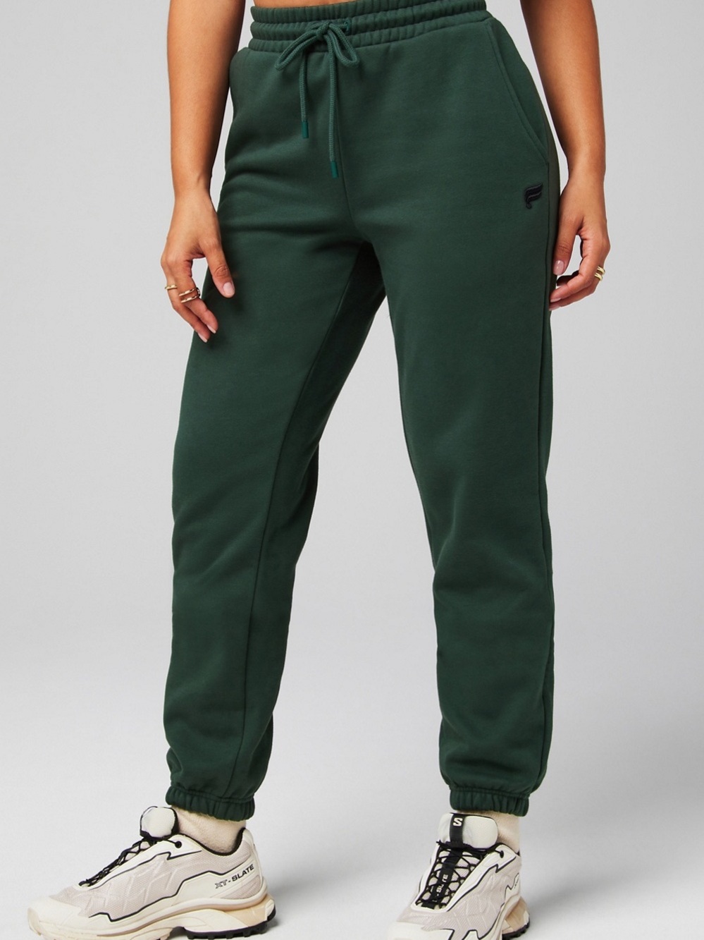 Fabletics Women’s Cozy Fleece Go-To Sweatpant Dark Sage Green Everpine Medium